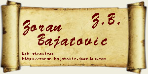 Zoran Bajatović vizit kartica